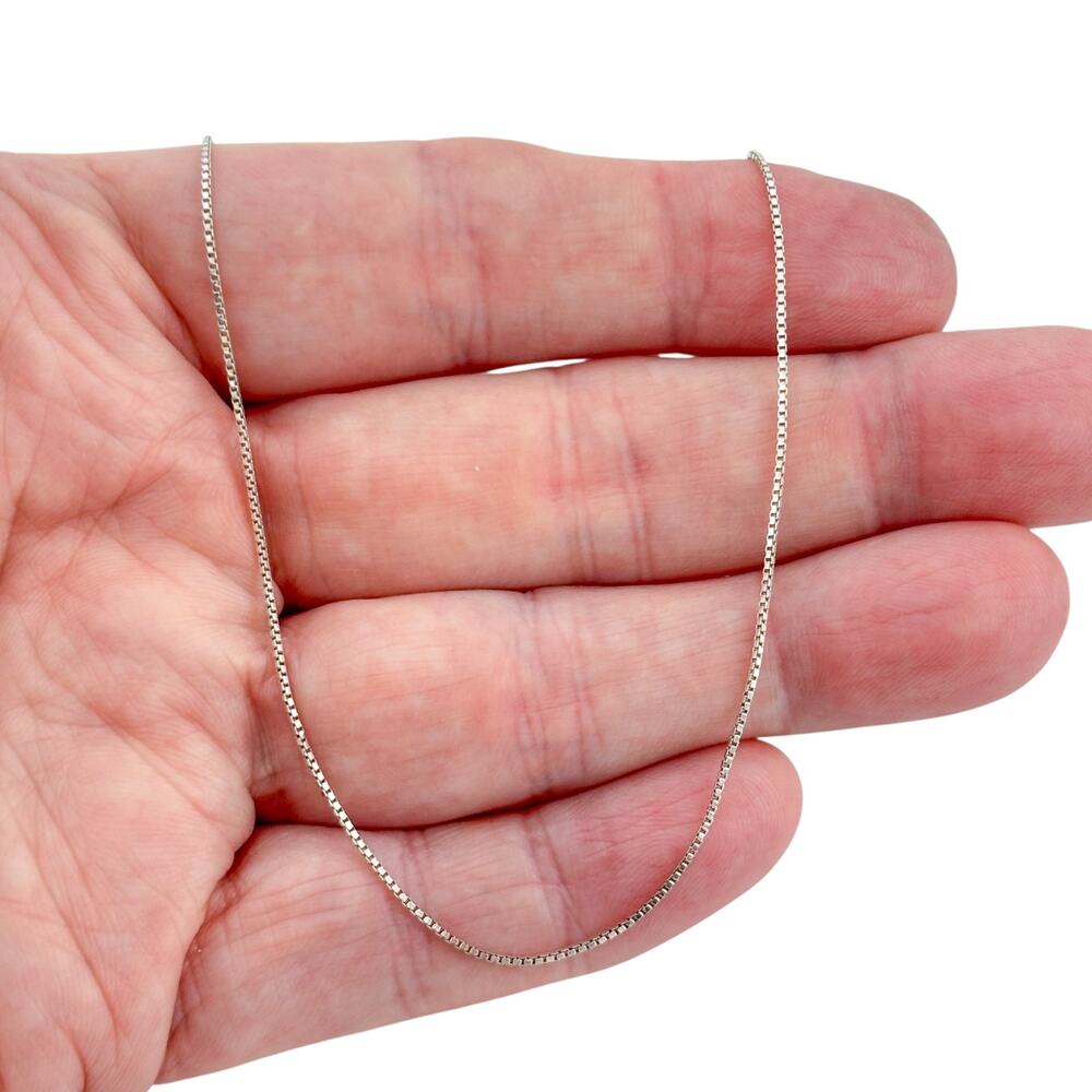 Vintage Italian Sterling Silver 925 Box Link Chain Necklace 20.5"